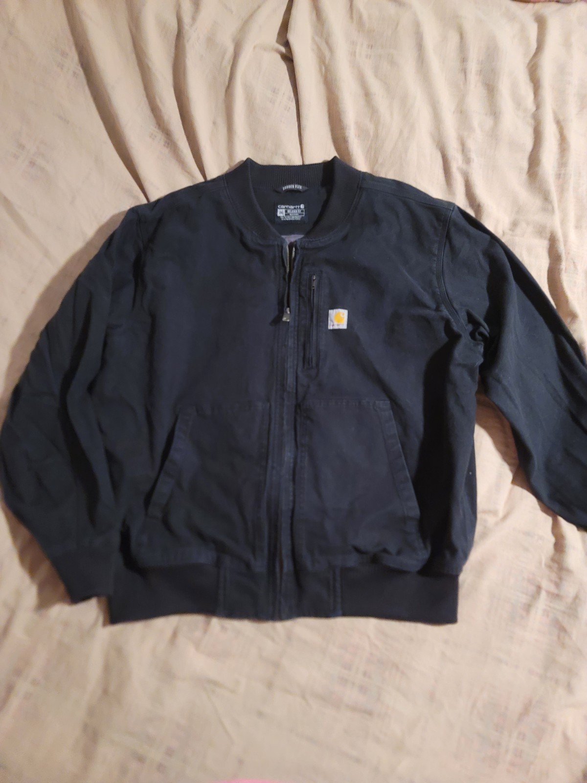 Carhartt Mens 2xl Bomber Jacket Black Full Zip Relaxed Fit