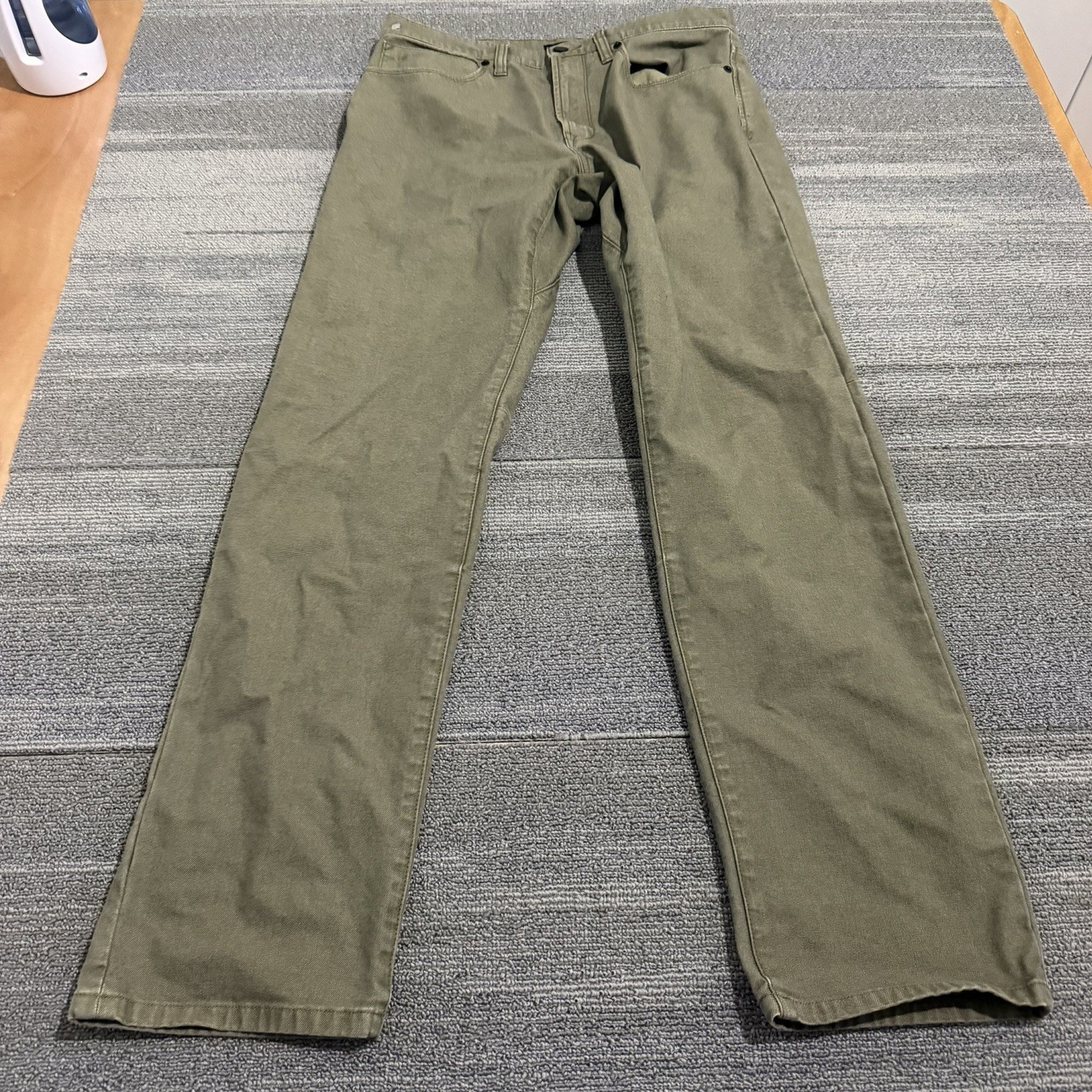 Huckberry Proof Pants Mens 31×32 Green Rover Hiking Straight Fit Canvas Chino