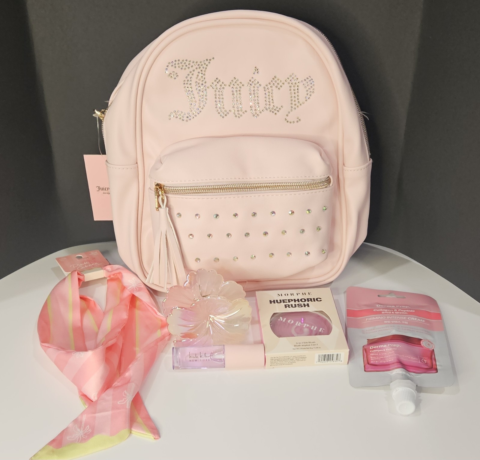 Juicy Couture Pink Rhinestone Mini Backpack Bundle Lot W/Morphe Nicole Miller