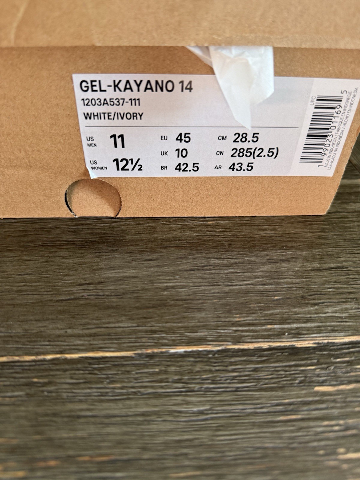 Size 11 – ASICS Gel Kayano 14 White Ivory