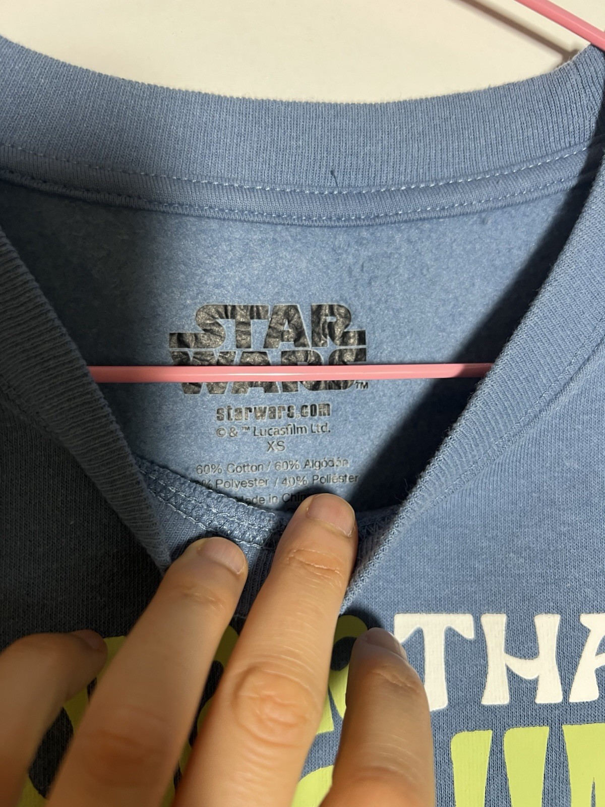 Star Wars Grogu “Stronger Than You Think” Blue Crewneck Pullover Sweatshirt XS