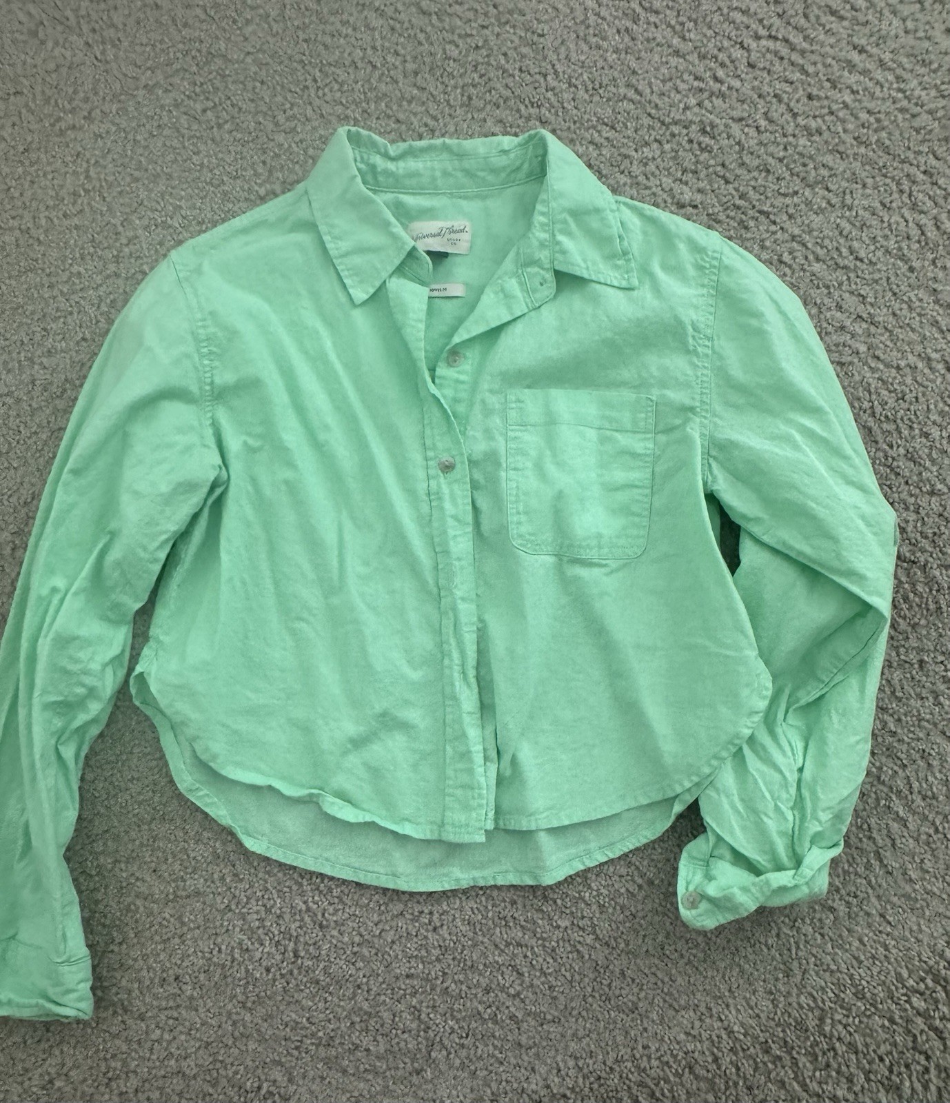 Universal Thread Lime Green Cropped Button Down Size S