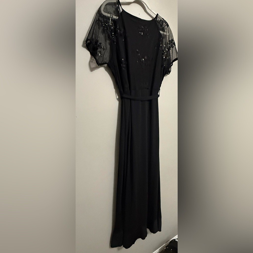 Source Unknown Plus Size 2X Party Sequin Black High Low Dress 283