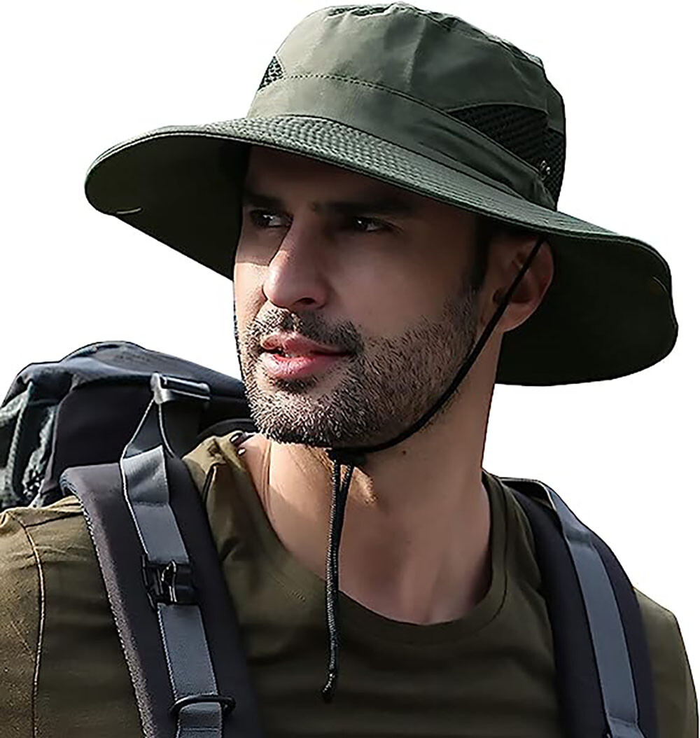 Wide Brim Bucket Hat Waterproof UPF50+ UV Sun Protection Cap for Fishing Hiking