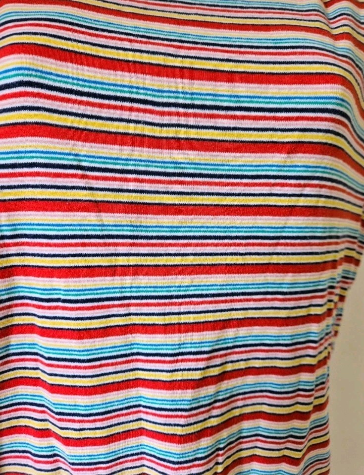 Papaya Matalan Size 18 T.shirt Top Multicolour Stripy 100% Cotton Short sleeve