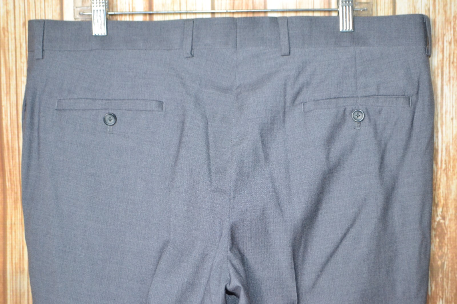 Pronto Uomo Men Gray Polyester Blend 2 Button 3pcs Suit Sz 42R Wst 38×28