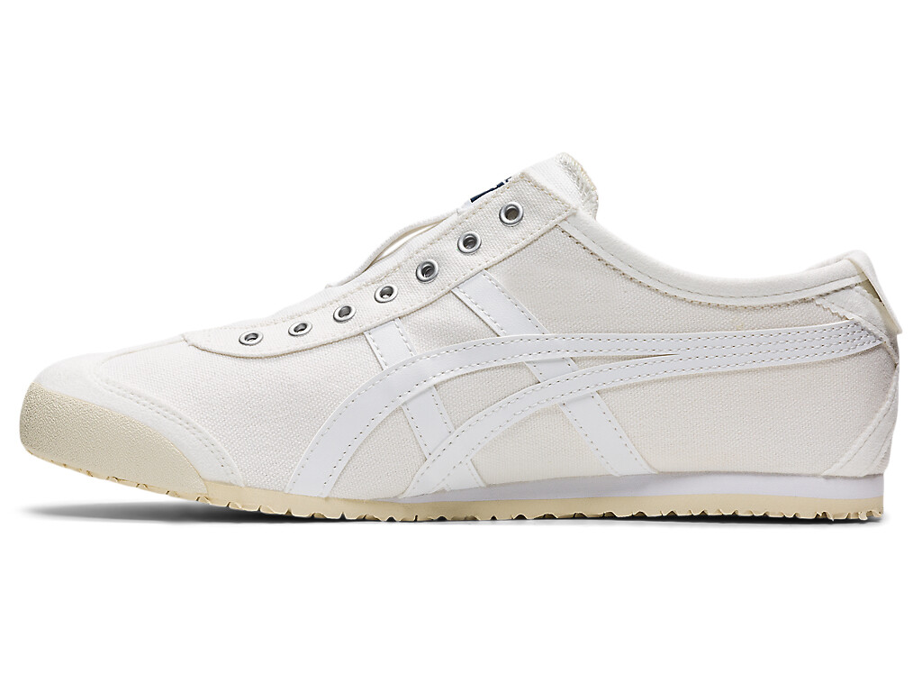 Onitsuka Tiger MEXICO 66 SLIP – ON Canvas WHITE BLACK CREAM BIRCH NAVY TRICOLOR.