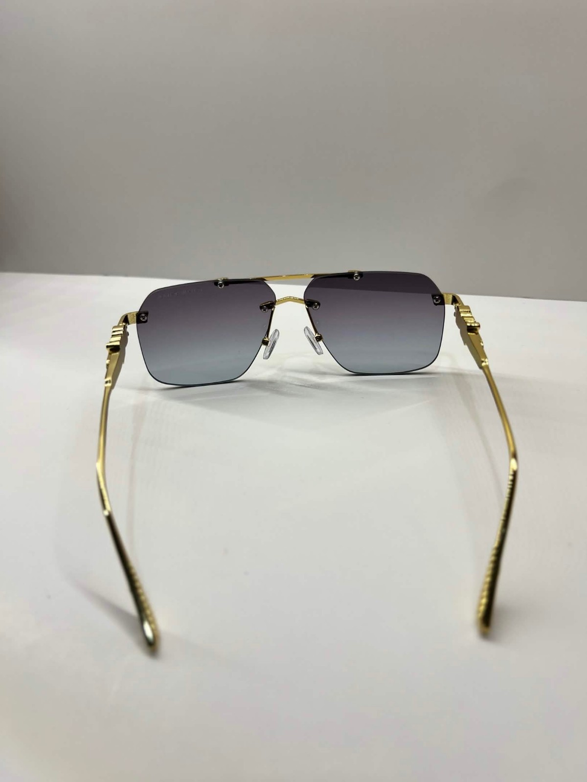 Chrome Hearts Style Sunglasses Gradient Borderless Luxury Gold Frame
