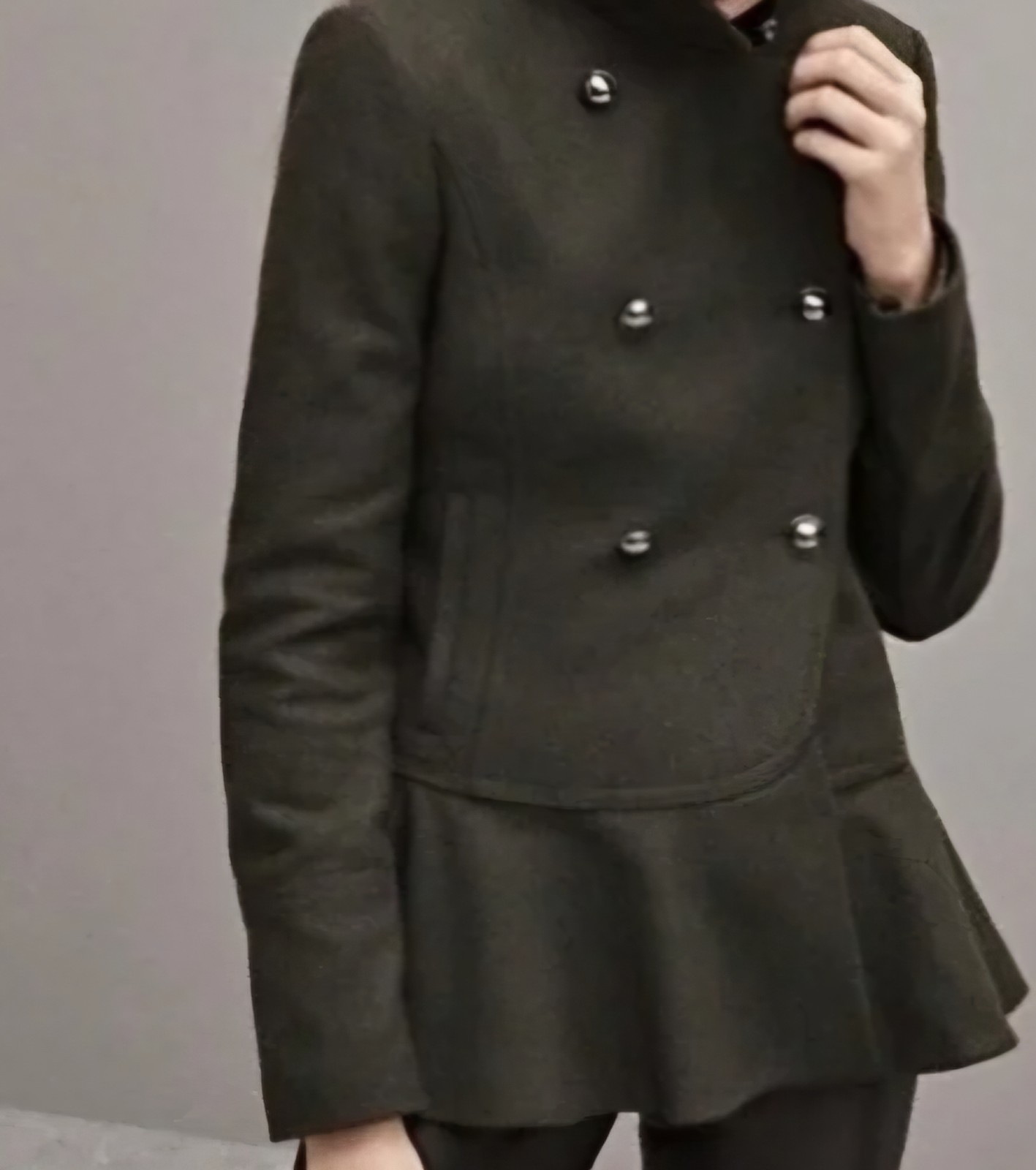 Banana Republic Mario Bellucci Wool Military Peplum Coat Double Breasted Sz Med