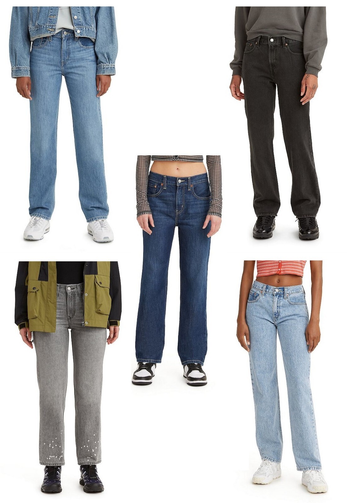 NWT Women’s Levi’s Low Pro Straight Mid Rise Jeans 5 Colors