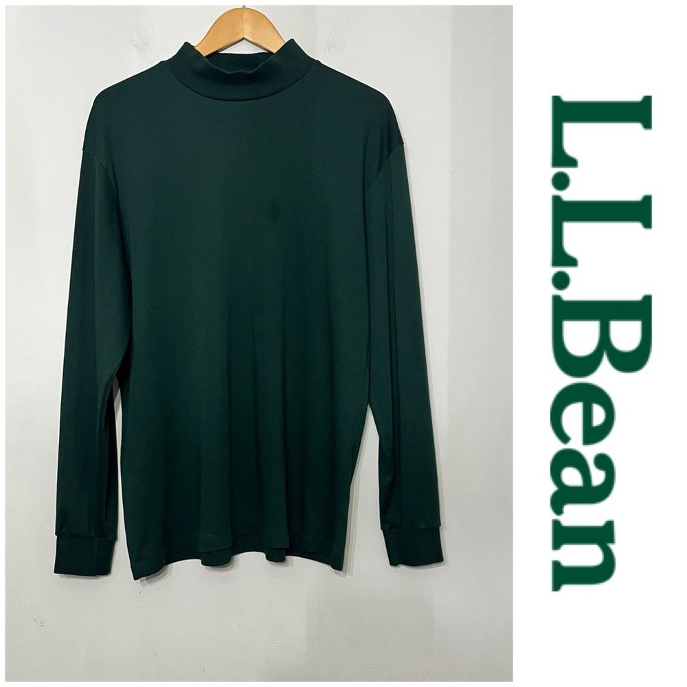 Vintage L.L. Bean Men’s Mock Neck Base Layer Shirt Single Stitch Made in USA XL