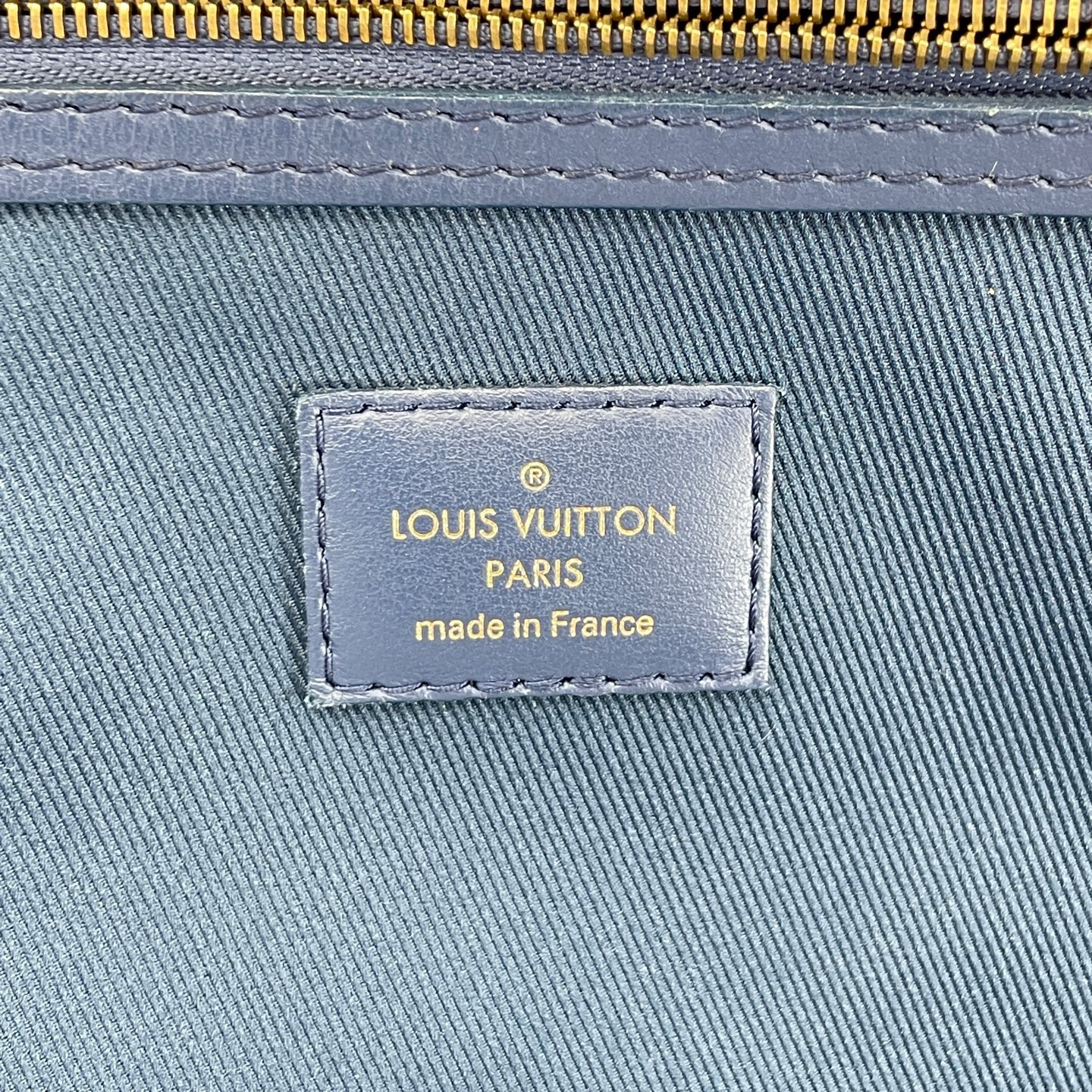 AUTH LOUIS VUITTON LV Keepall 50 Blue Denim Canvas Travel Duffle Bag.