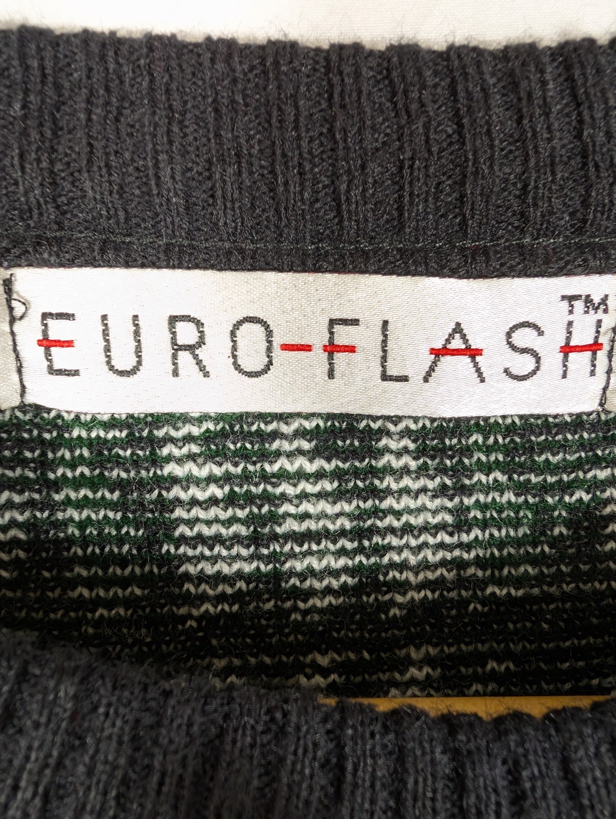 VTG Euro Flash Sweater OSFA Geometric Knit Retro 80s 90s Made In Hungary Cosby