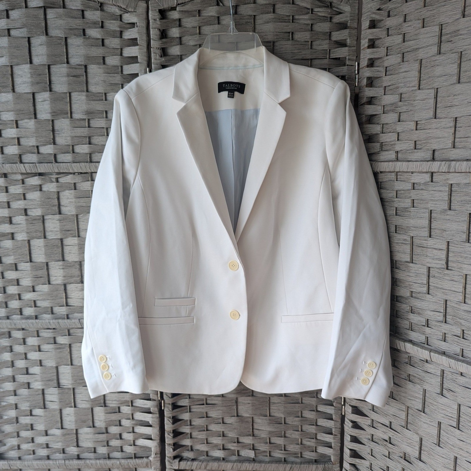 Talbots Blazer White Two Button Lined 18WP Preppy Capsule Quiet Luxury Office