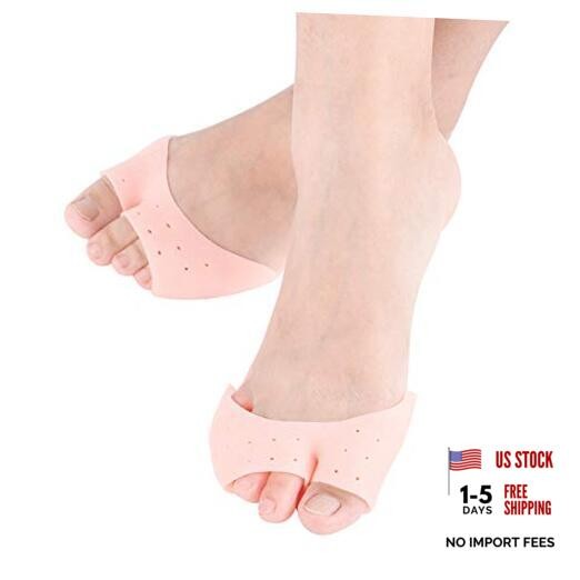 2 Pairs Forefoot Pads Metatarsal Cushions Support, Silicone Ball of Foot Skin