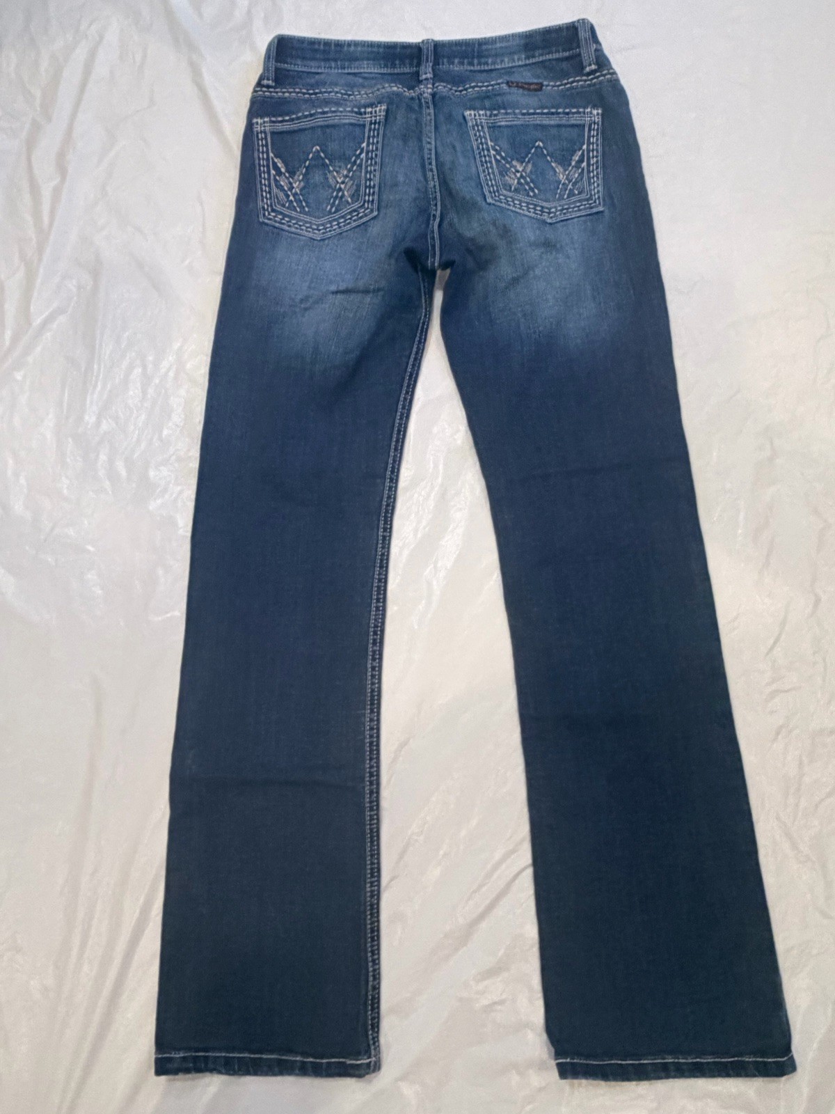 Wrangler Jeans Teen 7×34 Blue Med Wash Shiloh Boot Stretch WRS40TA