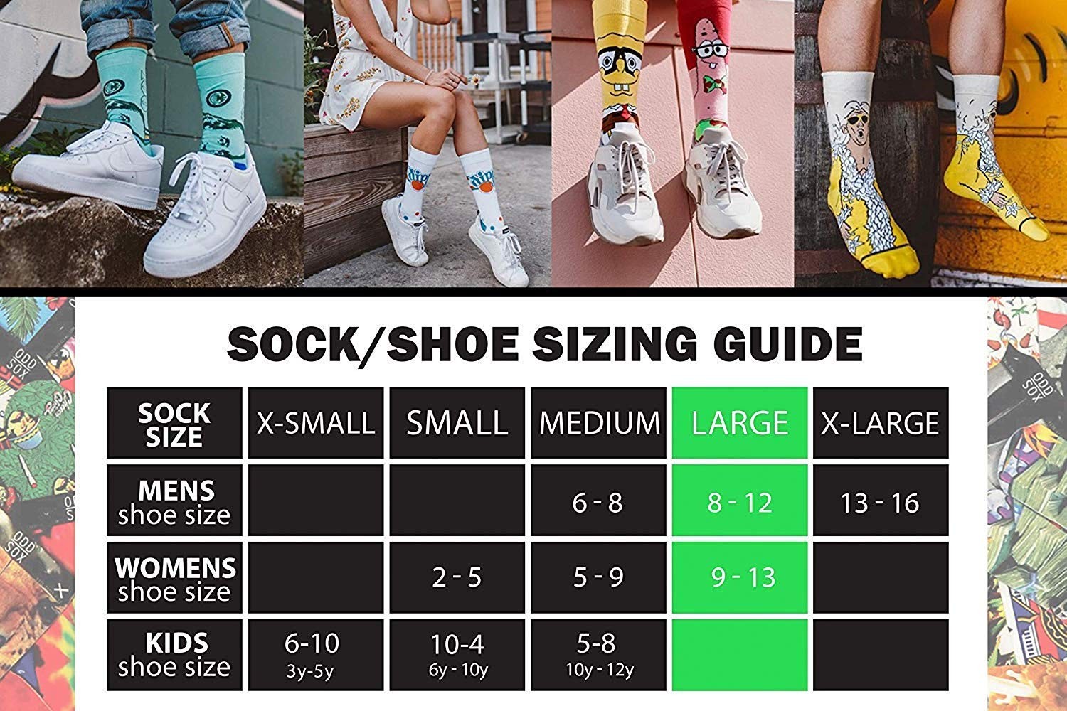 Cool Socks – Pencil & Paper Novelty Large Size Crew Socks for Men & Women – F…
