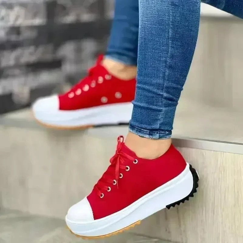 Shoes for Women Classic White Canvas Sneakers Fashion Platform Women Casual