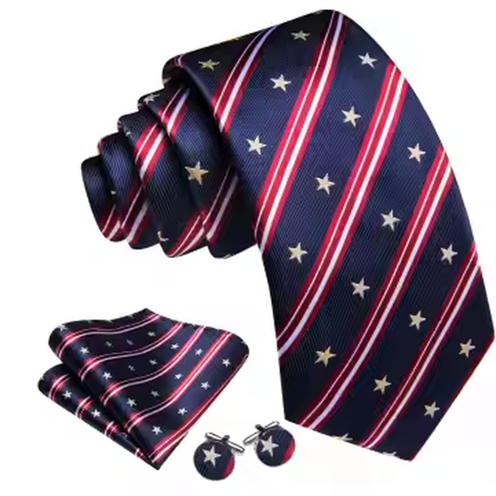 Stars & Stripes (Blue with Red & White Stripes) Necktie Set