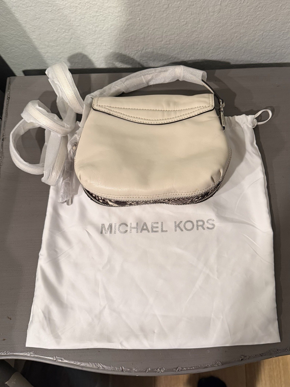 Michael Kors Half Dome Leather Crossbody, Dust Bag