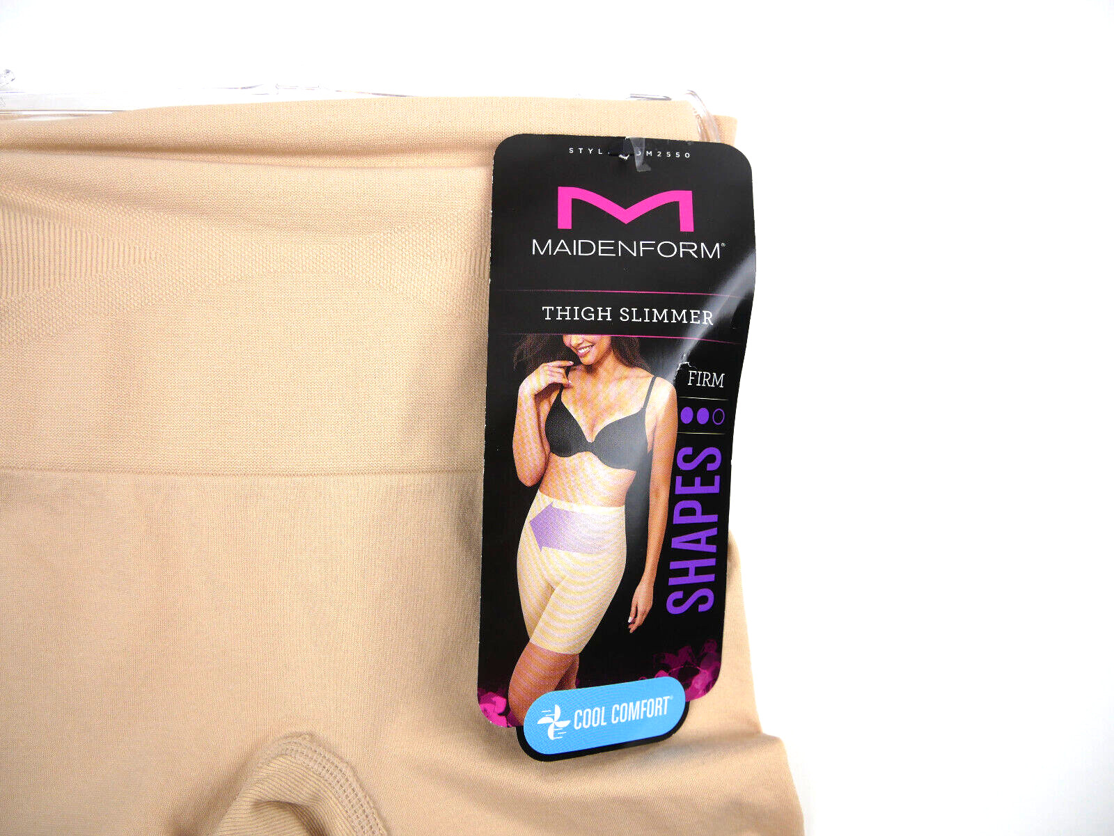 Flexees Womens Maidenform Fitsense at Waist Thigh Slimmer Small NEW Transparent