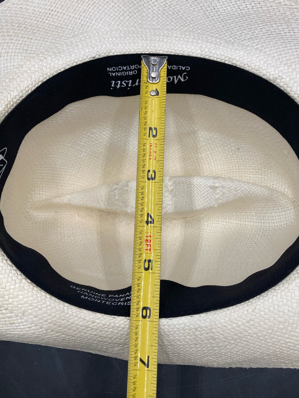 Montecristi Hand Woven Toquilla Straw Genuine Panama Hat Size 59