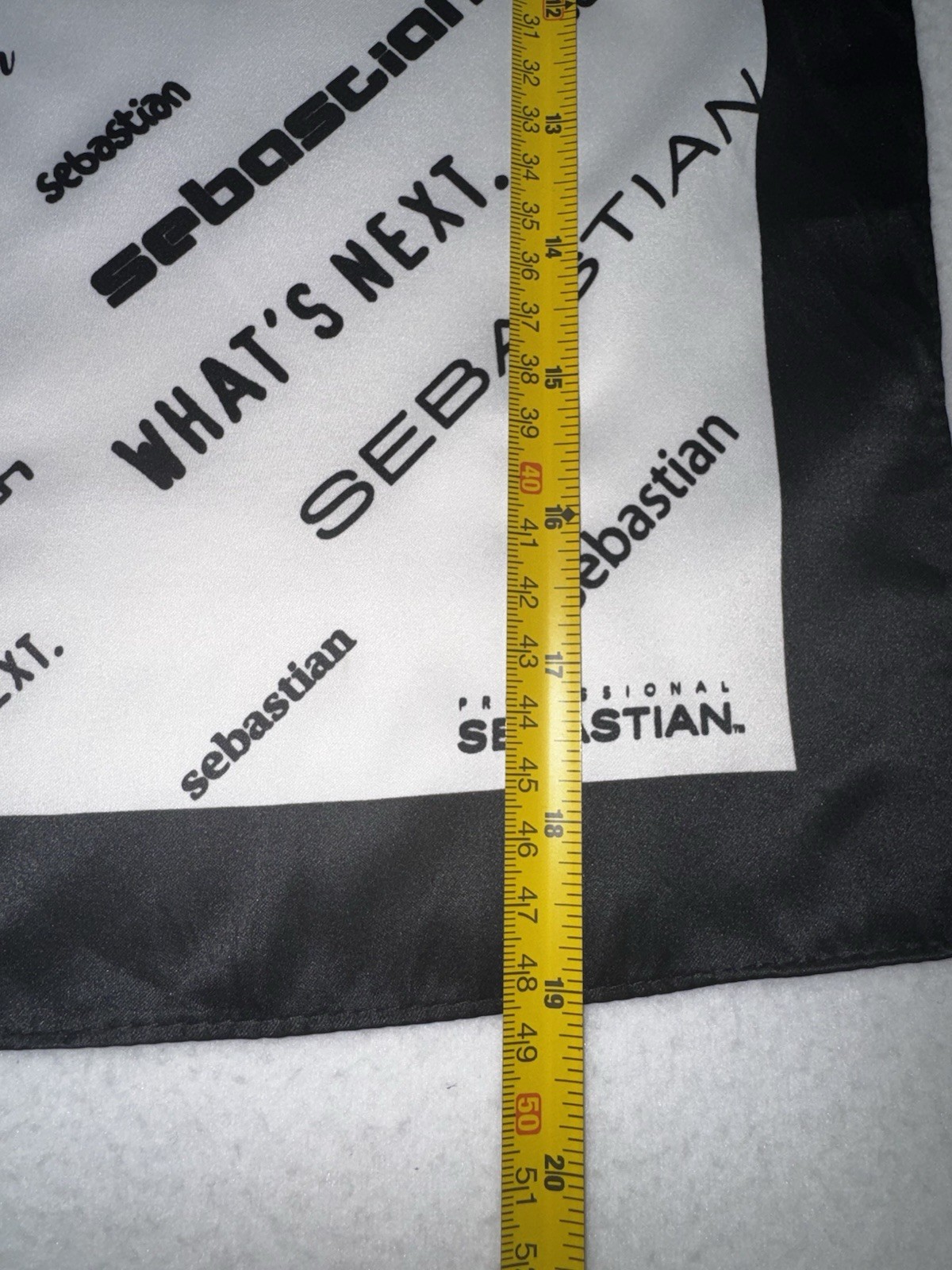 RARE Sebastian Professional Hair Care Promotional Scarf Black & White Logo