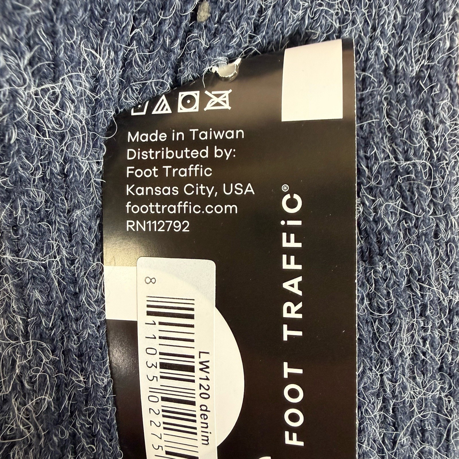 NWT Foot Traffic Super Long Leg Warmers 39″ Length Blue Gray Ribbed