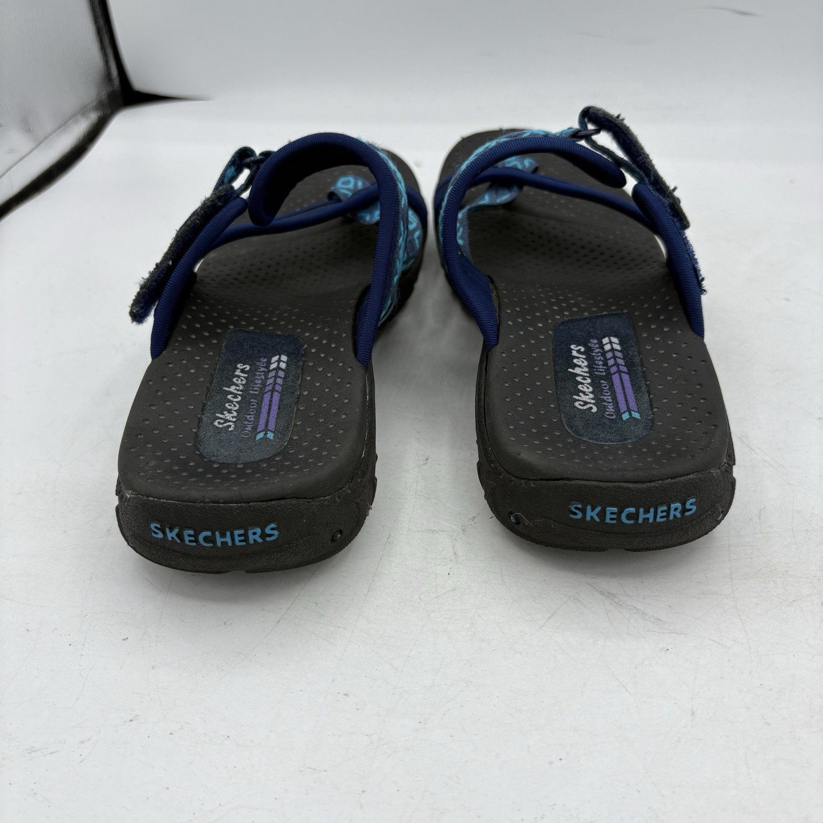 Skechers Sandals Womens Size 8 Reggae Trailway Outdoor Lifestyle Blue Adj Strap