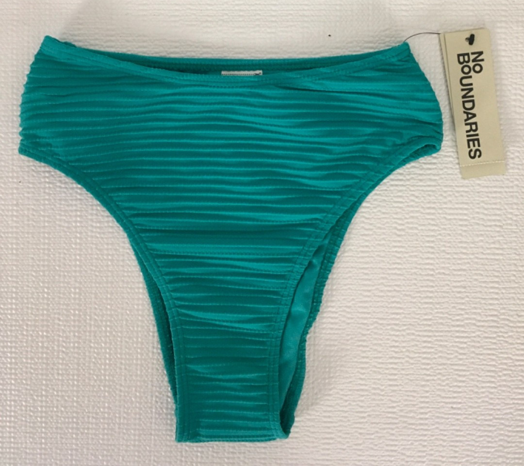 No Boundaries Bikini Bottoms Size XXS 00 Green Cheeky High Leg High Waist New