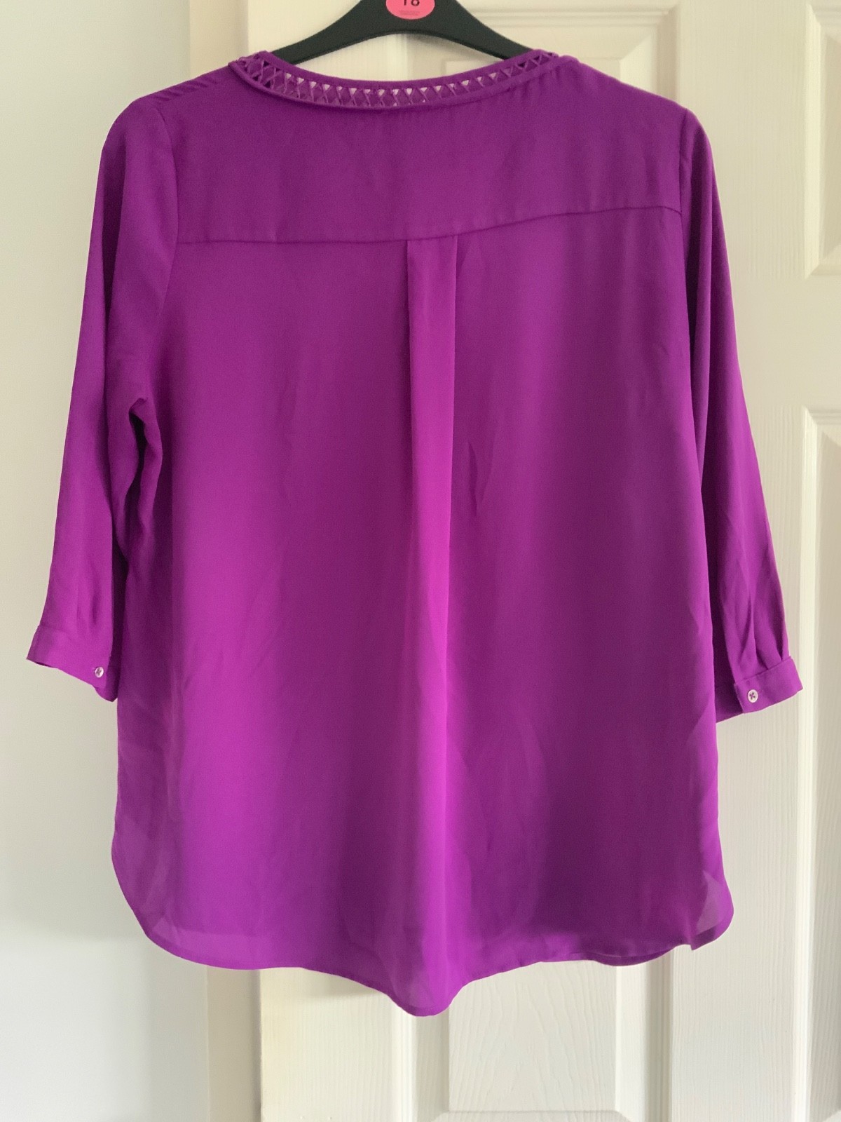 M&S bright violet chiffon blouse size 16 vgc