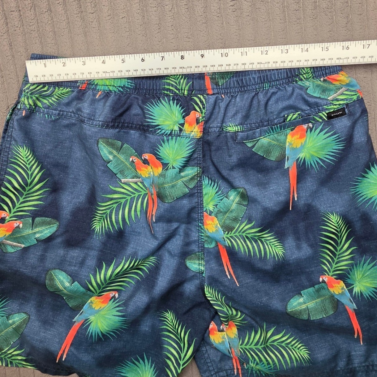 Rip Curl Lay Days Mens Navy Tropical Parrot Palm Boardshorts Size Large L