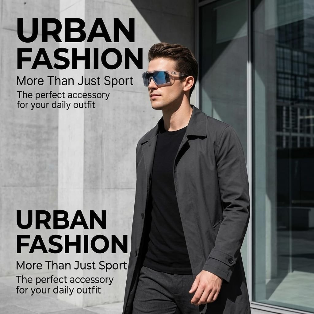 UV400 Photochromic Polarized Safety Sunglasses for Outdoor Work Cycling Driving