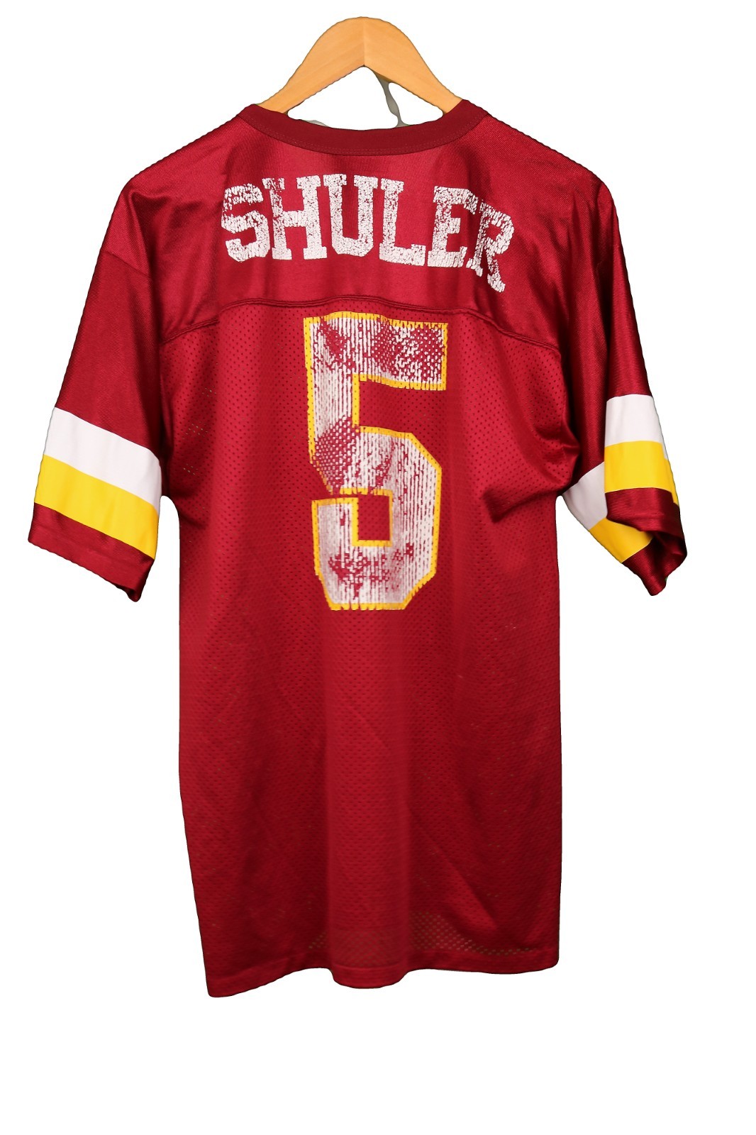Vintage 90s Logo Athletic Shuler 5 Football Jersey Burgundy Made USA Mens M 38in