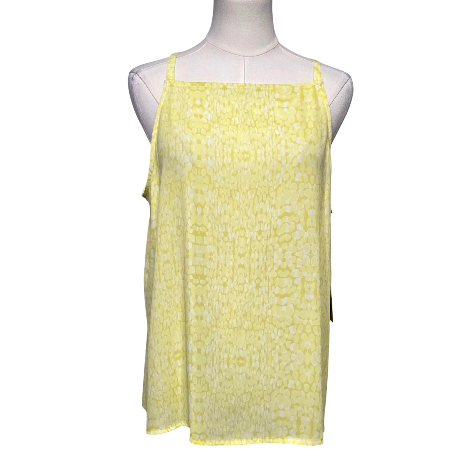 Worthington Tank Top Womens Large Yellow Sleeveless Blouse Zan Print New NWT
