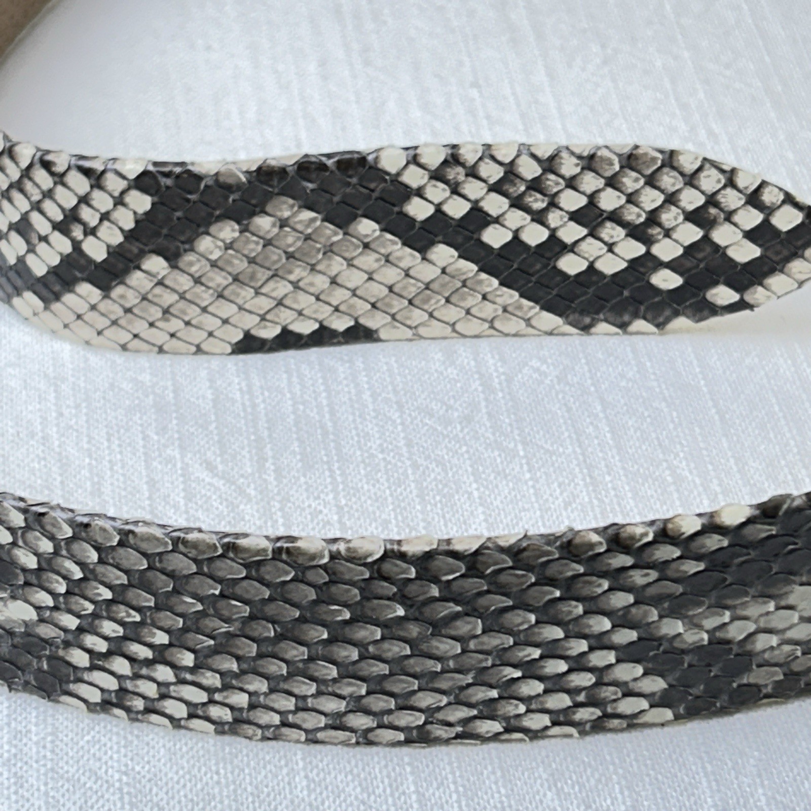 Margarita Barrera Snakeskin Embossed Leather Belt Strap 1 3/8” W 37 1/2” L