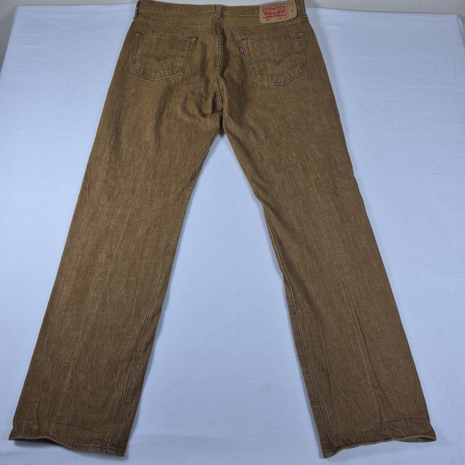 Levi’s 501 Brown Jeans Men’s 36×34 Original Fit Button Fly White Oak Cone Denim