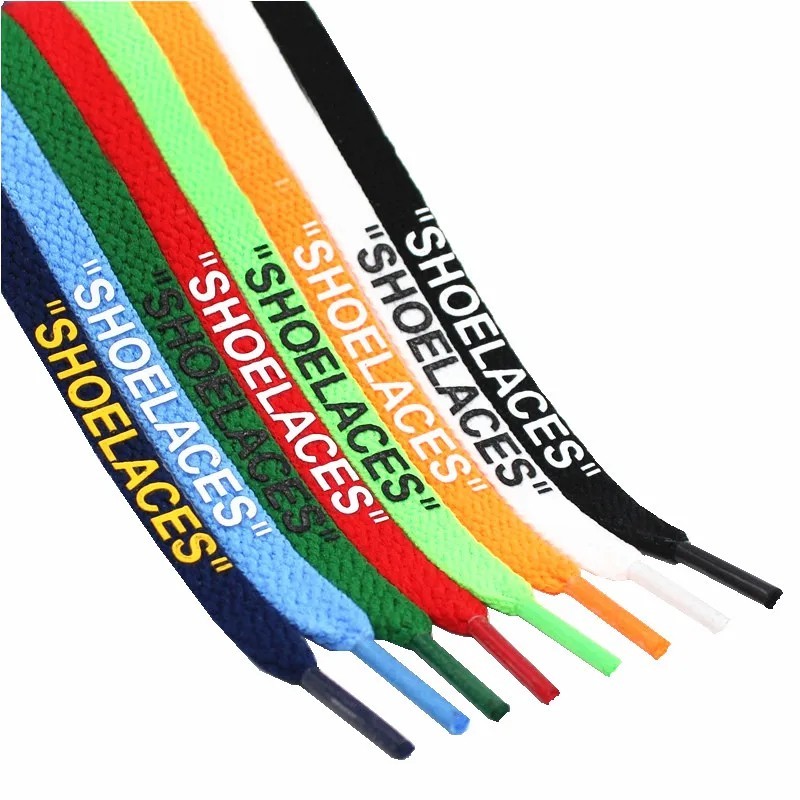 Silicone Printing Shoelaces with Zip Tie Off White the Ten Shoelaces for Sneaker
