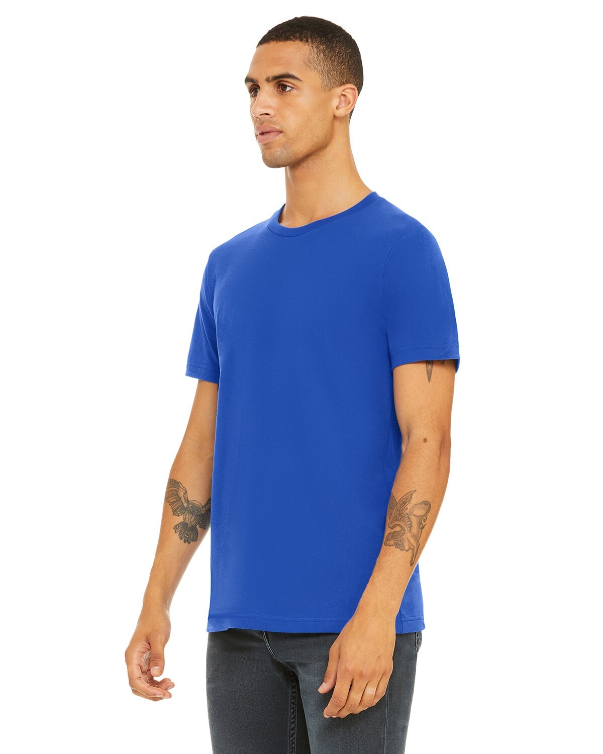 Bella + Canvas 3001C Large True Royal Cotton Jersey Tee Unisex Blue Tshirt