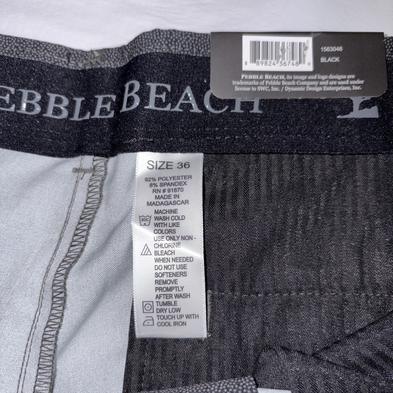 NEW Men’s Pebble Beach Dry-Luxe Black Performance Golf Shorts Size 36
