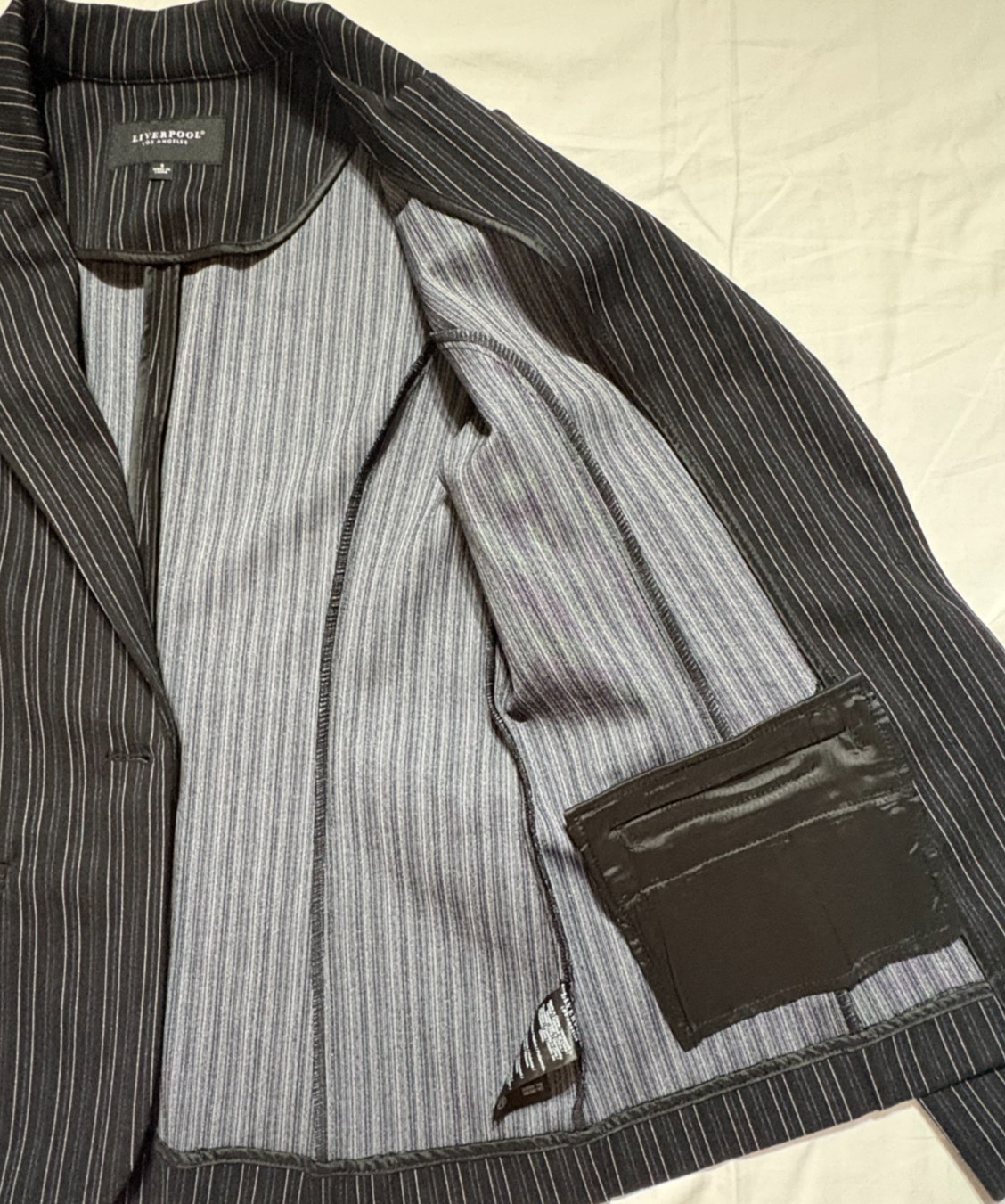 Liverpool Los Angeles Pinstripe Blazer Jacket Womens Small NWT Stretch Corporate