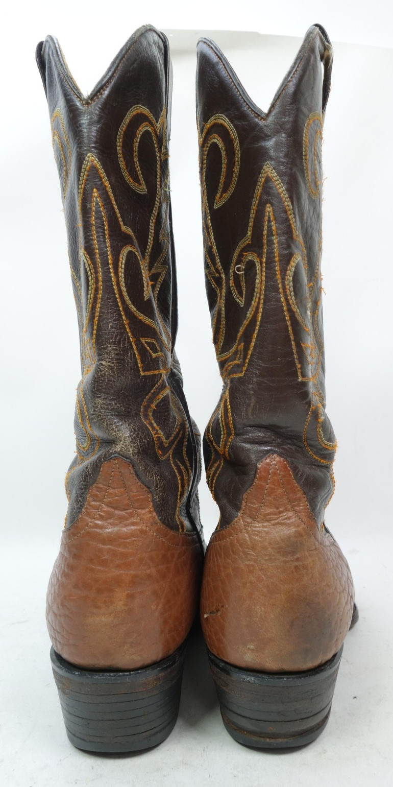 Sheplers Boots Mens Size 10 D Brown Bullhide Leather Western Cowboy