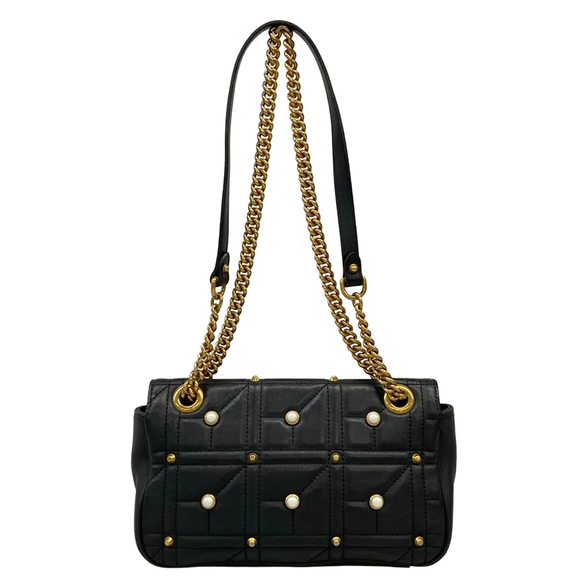 GUCCI GG Marmont Quilting Small Shoulder Bag 443497 Black Leather Shoulder Bag