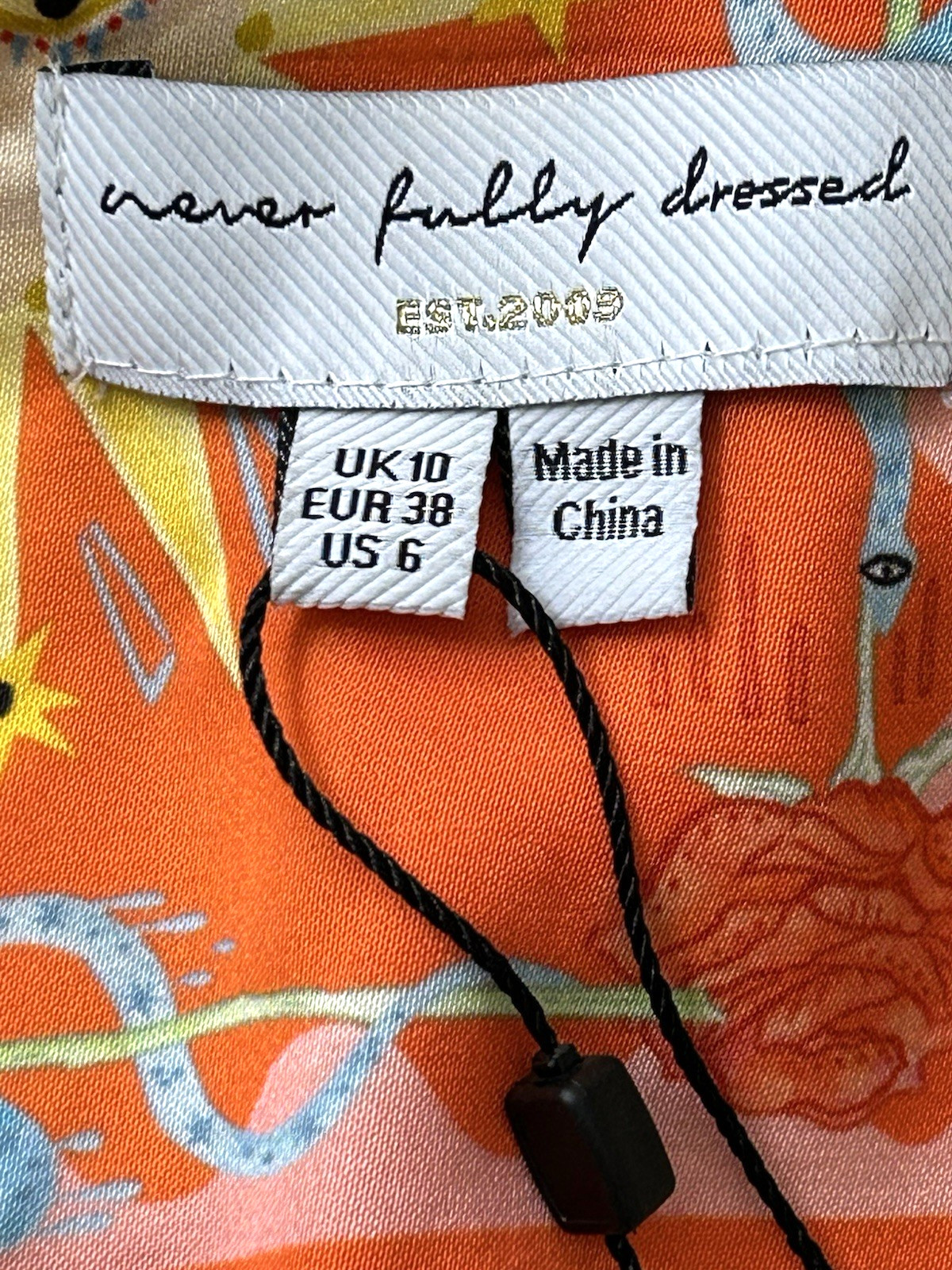 NWT Never Fully Dressed size 6 orange pink long sleeve fit & flare Dress $210
