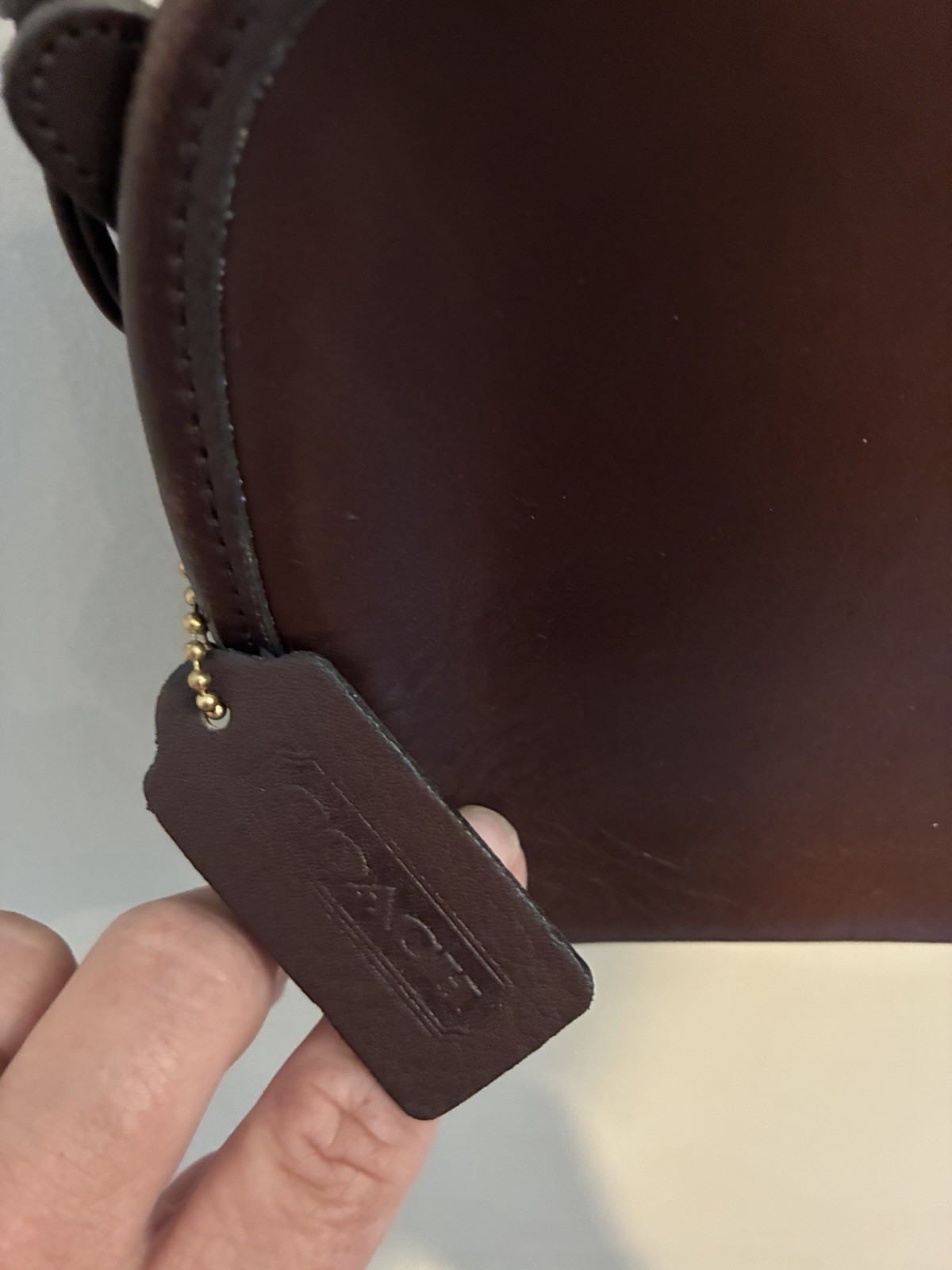 Vintage Abbie Coach Crossbody 9017 Brown Leather Small