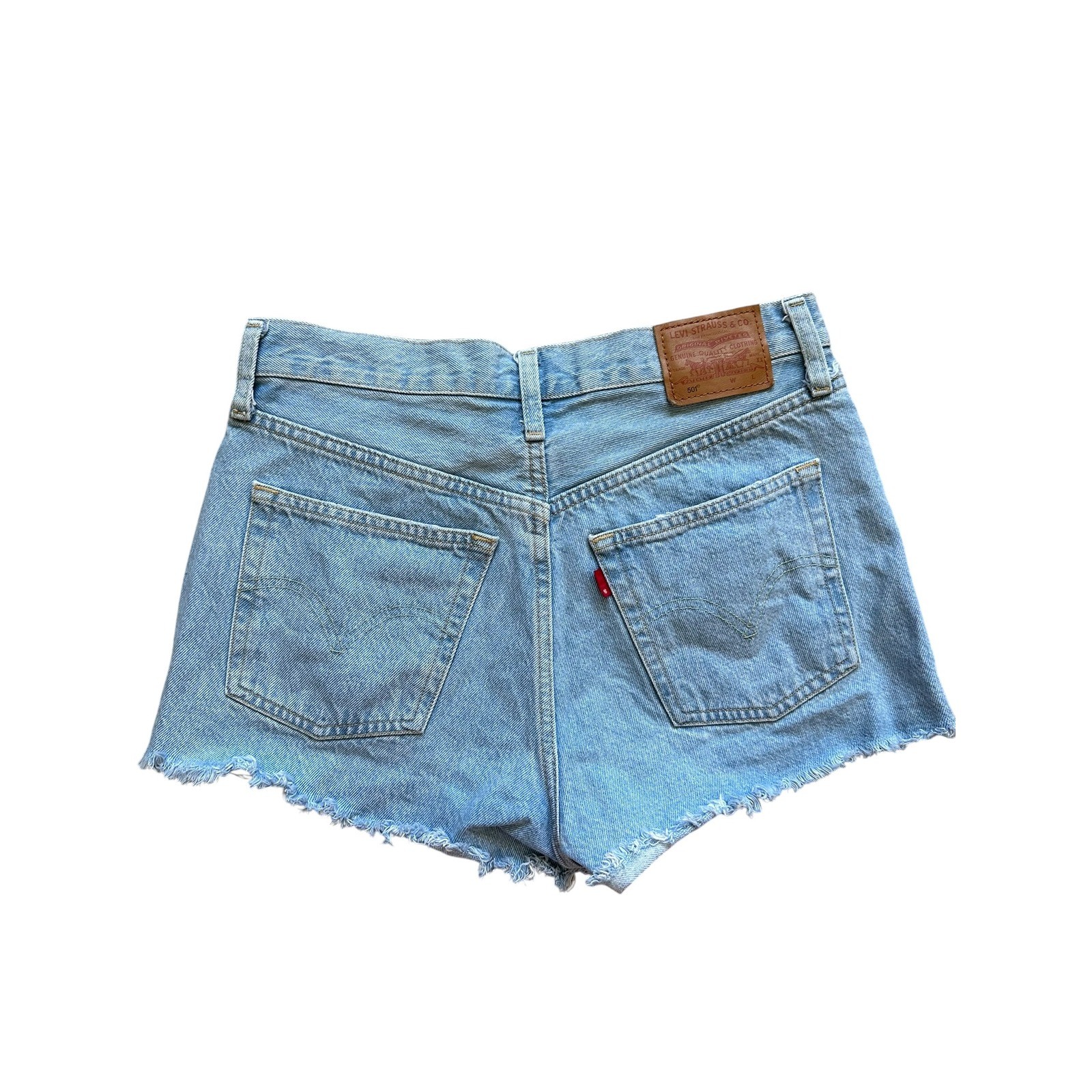 Levi’s Premium 501 Original Cut-Off Denim Shorts Light Wash Distressed Size 27
