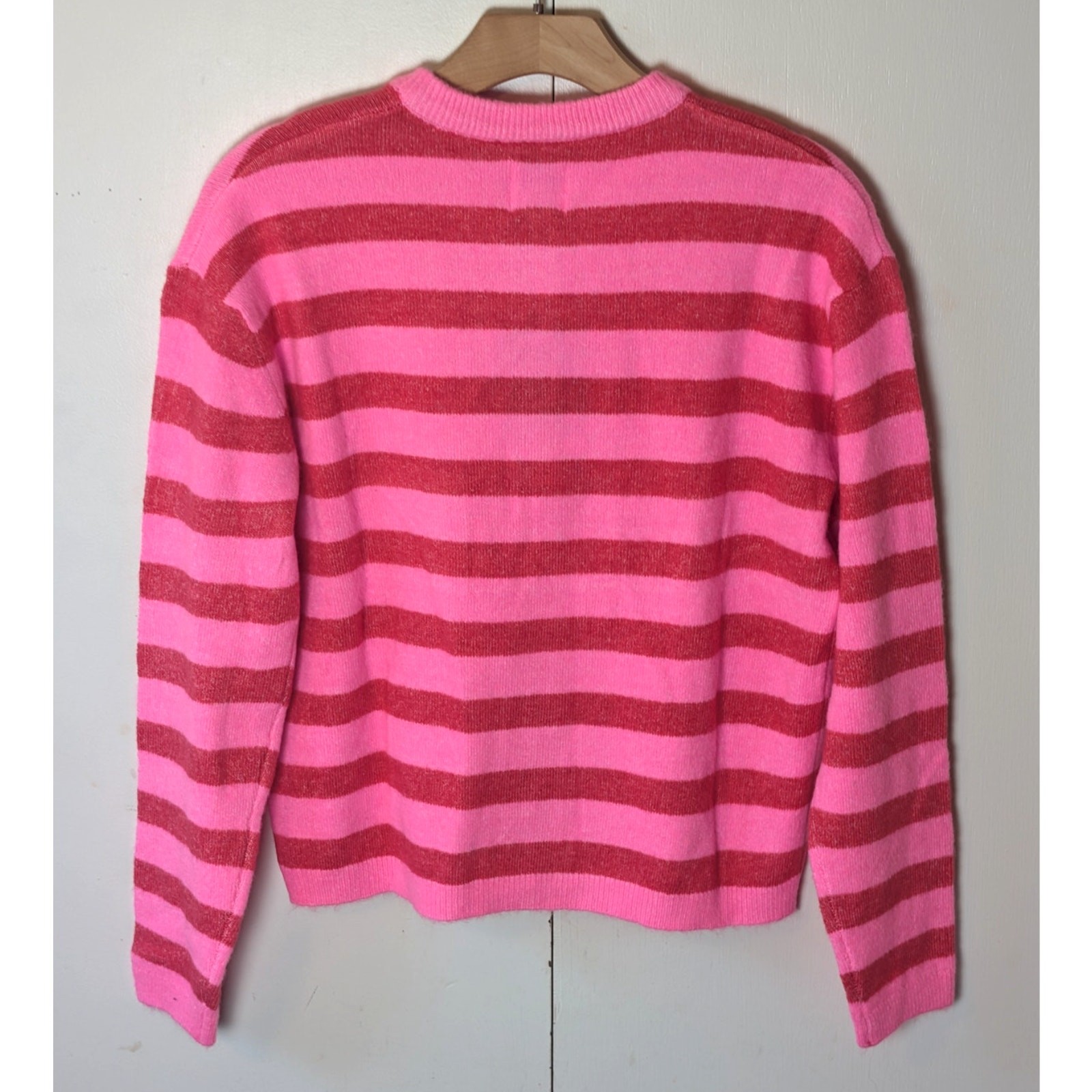 Joylab Bright Pink Striped Button Up Cardigan XS