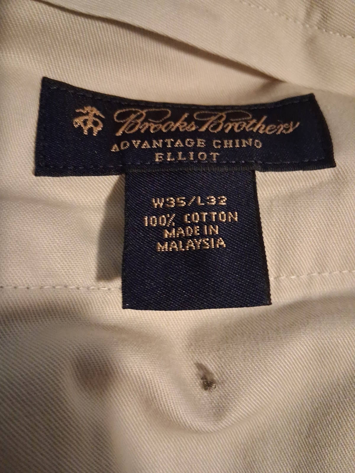 Brooks Brothers Elliot Advantage Chino Men Pleated Cotton Khaki Pants W35 L32