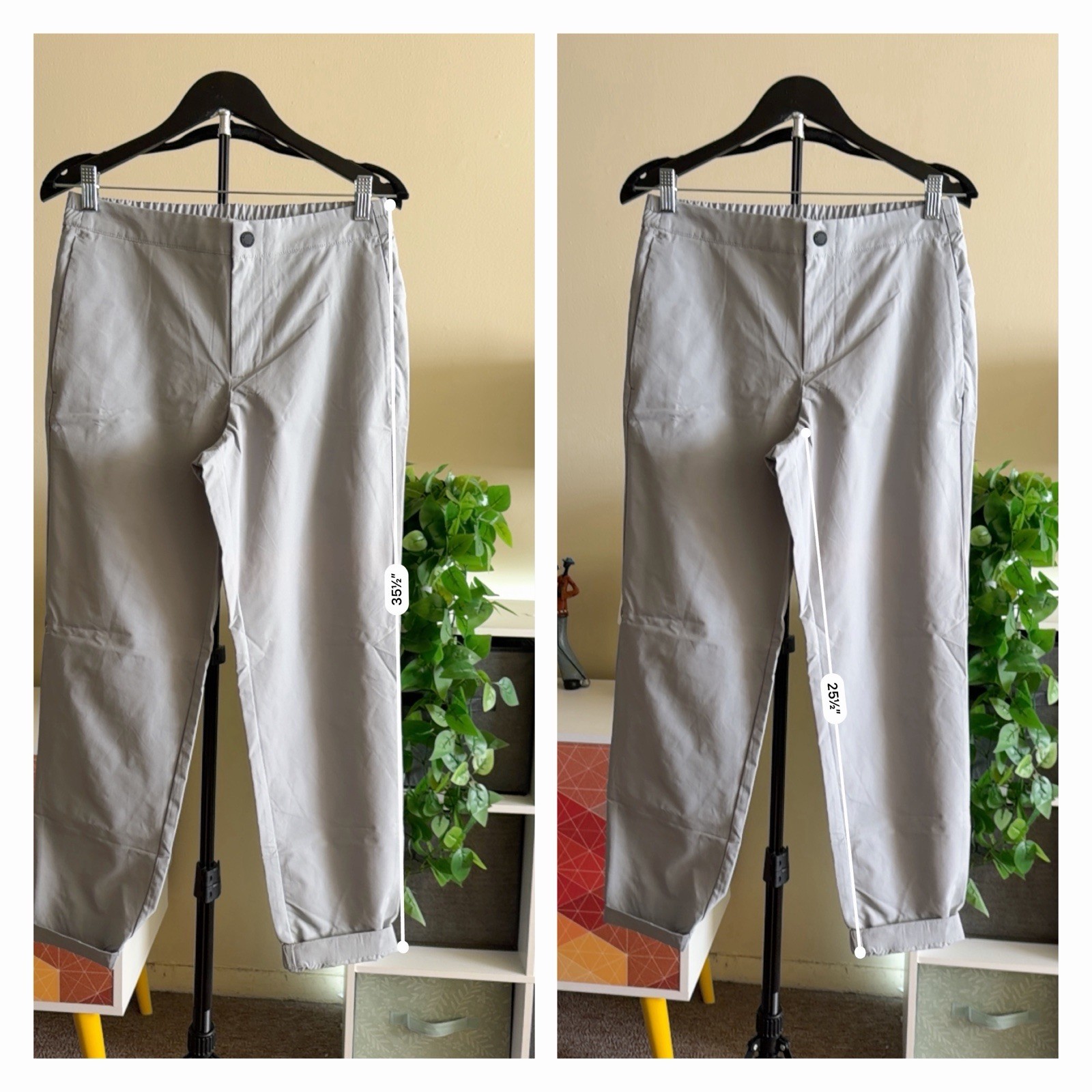 Banana Republic Women Dress Pants 30 Light Gray Tailored Button Closure