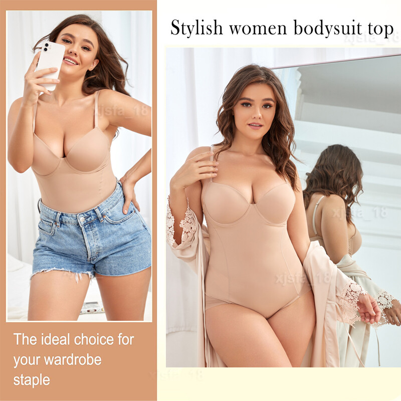 Women’s Seamless Full Body Shaper Bodysuit Tummy Slimming Built-in Bra Shapewear